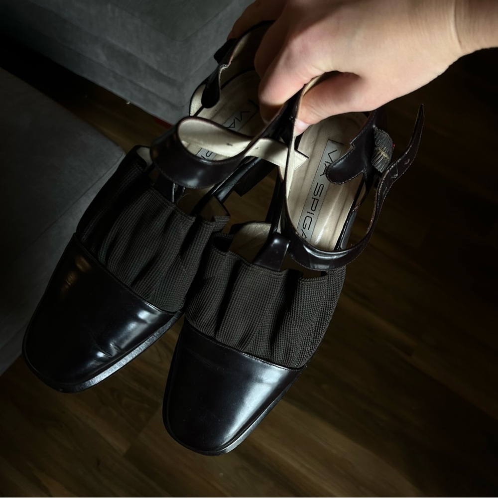 Via Spiga Black Leather Heels
